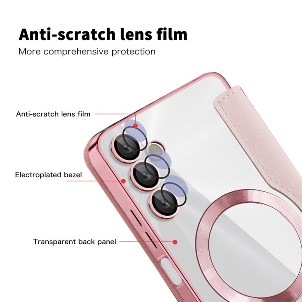 MagSafe-Hülle für Samsung Galaxy A05s A057, Techsuit, SmartMag Book, Rosa