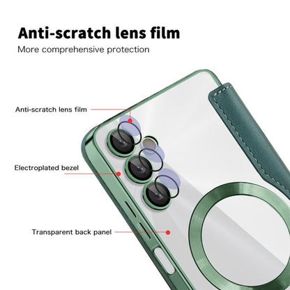 MagSafe-Hülle für Samsung Galaxy A05s A057, Techsuit, SmartMag Book, Grün