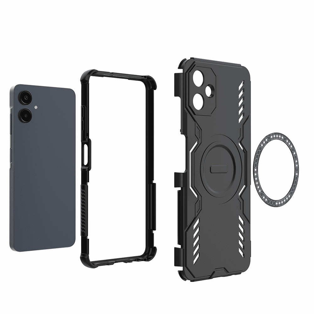 MagSafe-Hülle für Samsung Galaxy A06 A065, Techsuit, ArmorMag, Schwarz