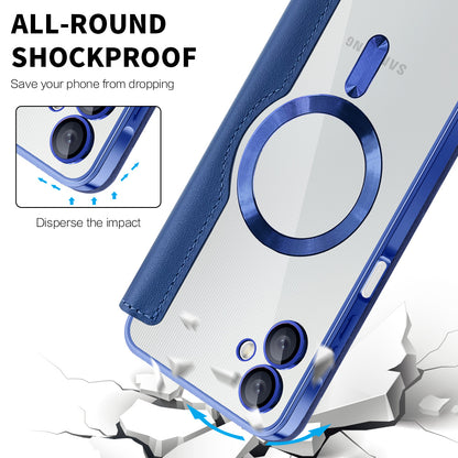 MagSafe Case for Samsung Galaxy A06 A065, Techsuit, SmartMag Book, Blue