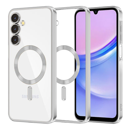 MagSafe-Hülle für Samsung Galaxy A15 5G A156 / A15 A155, Techsuit, Luxury Crystal, Silber