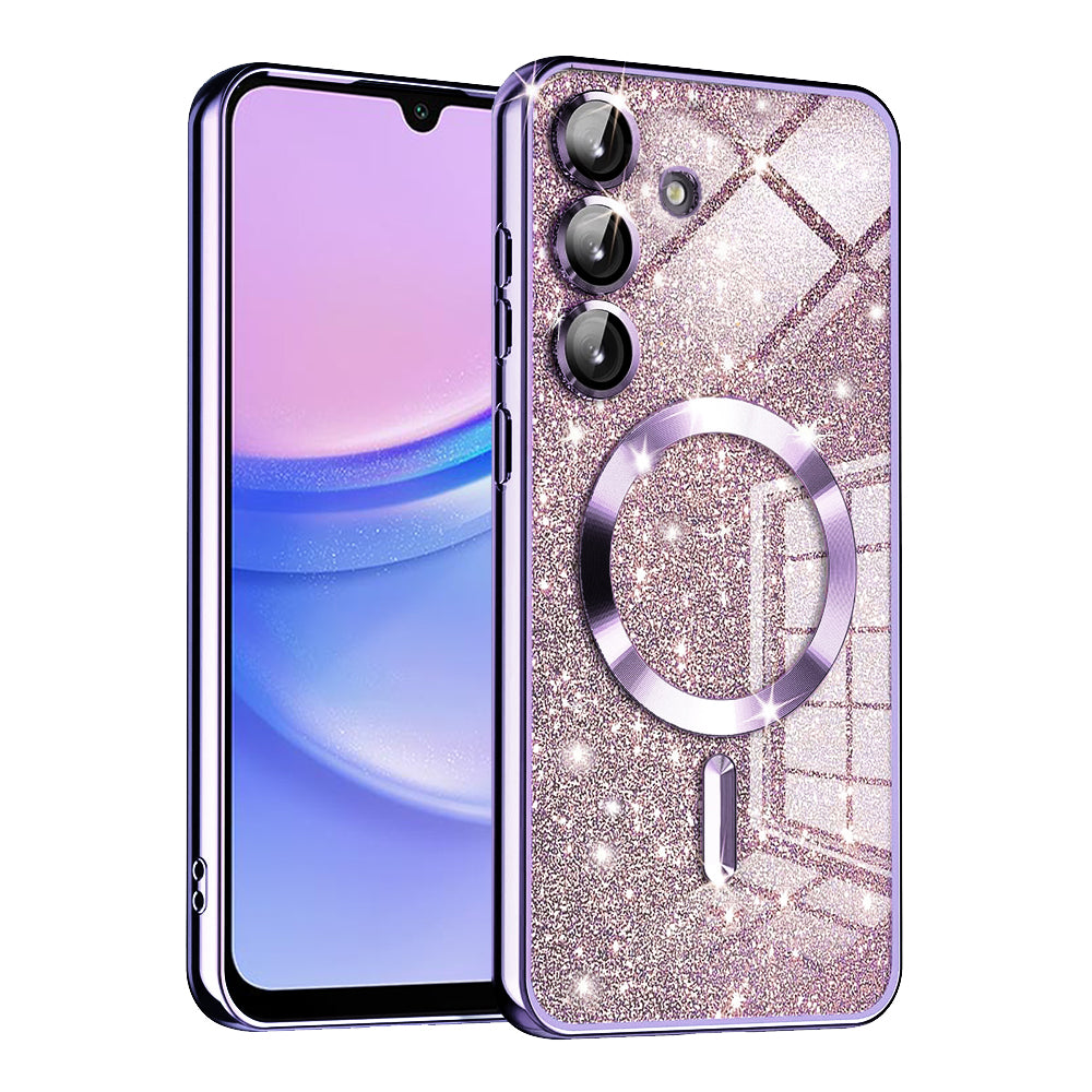 MagSafe Case for Samsung Galaxy A15 5G A156 / A15 A155, Techsuit, Luxury Glitter, Light Purple