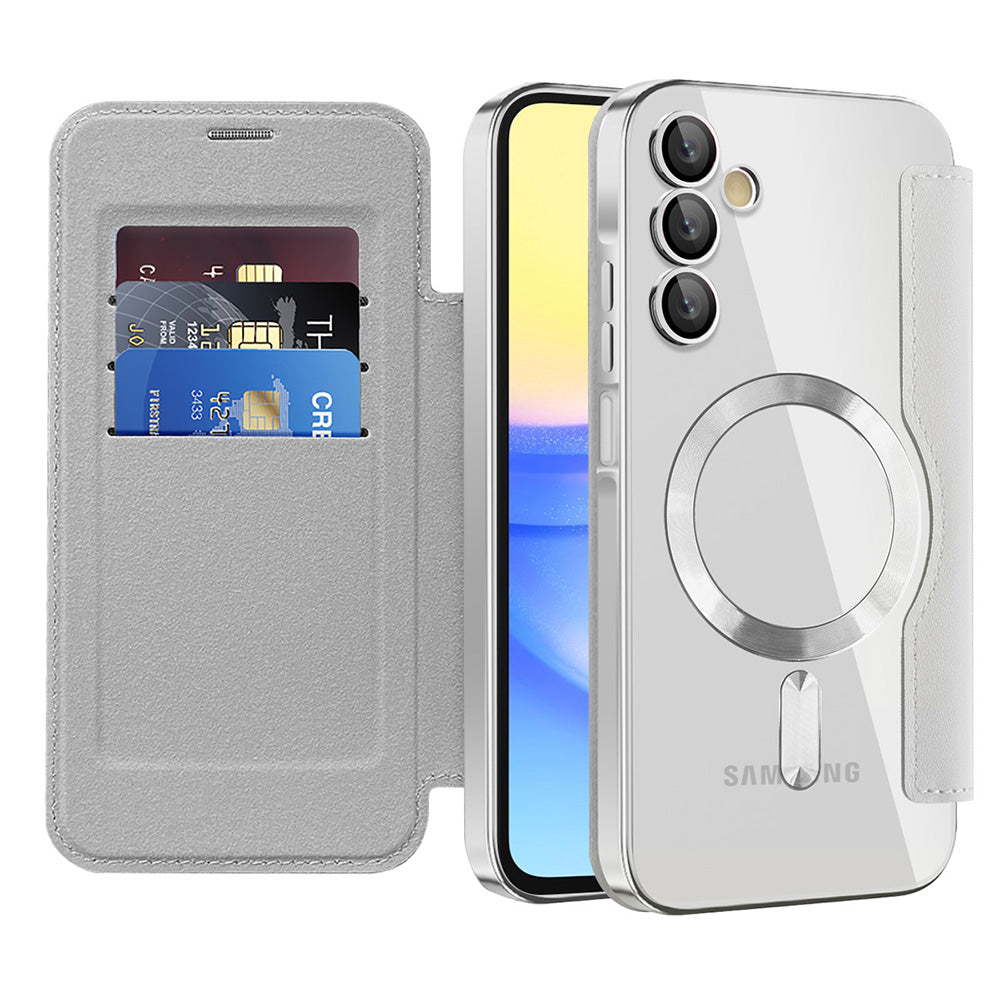 MagSafe-Hülle für Samsung Galaxy A15 5G A156 / A15 A155, Techsuit, SmartMag Book, Grau