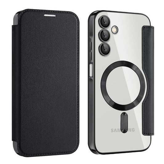 MagSafe Case for Samsung Galaxy A15 5G A156 / A15 A155, Techsuit, SmartMag Book, Black