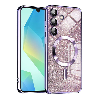 MagSafe-Hülle für Samsung Galaxy A16 5G A166 / A16 4G A165, Techsuit, Luxury Glitter, Hellviolett