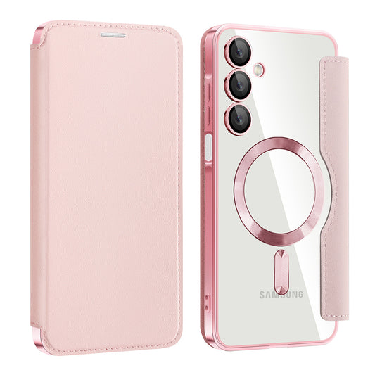 MagSafe-Hülle für Samsung Galaxy A16 5G A166 / A16 4G A165, Techsuit, SmartMag Book, Rosa