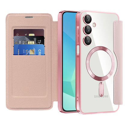 MagSafe Case for Samsung Galaxy A16 5G A166 / A16 4G A165, Techsuit, SmartMag Book, Pink