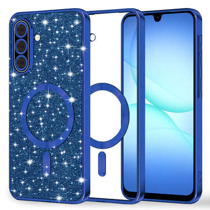 MagSafe-Hülle für Samsung Galaxy A17 4G / A17 5G, Techsuit, Luxury Glitter, Dunkelblau