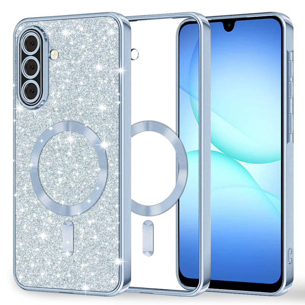 MagSafe-Hülle für Samsung Galaxy A17 4G / A17 5G, Techsuit, Luxury Glitter, Blau