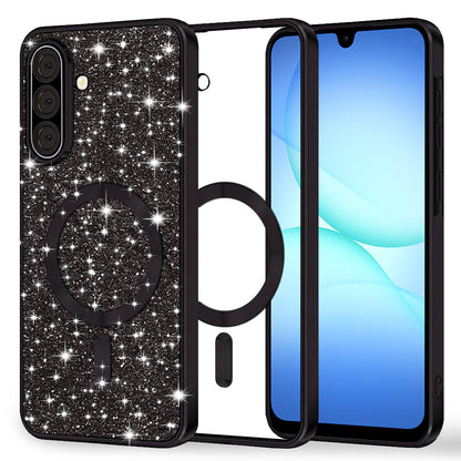 MagSafe-Hülle für Samsung Galaxy A17 4G / A17 5G, Techsuit, Luxury Glitter, Schwarz