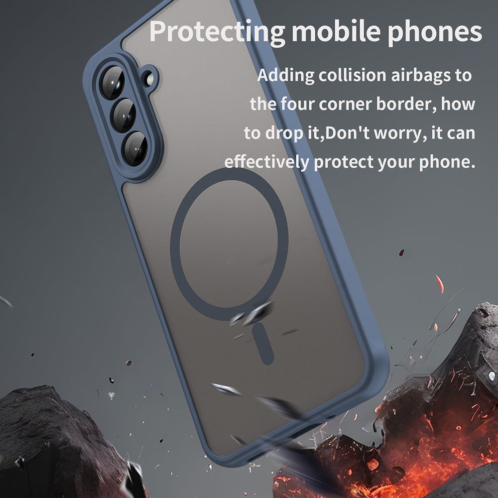 MagSafe-Hülle für Samsung Galaxy A26 A266, Techsuit, HaloFrost II, Marineblau