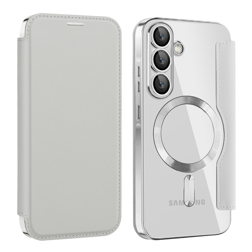 MagSafe-Hülle für Samsung Galaxy A26 A266, Techsuit, SmartMag Book, Grau