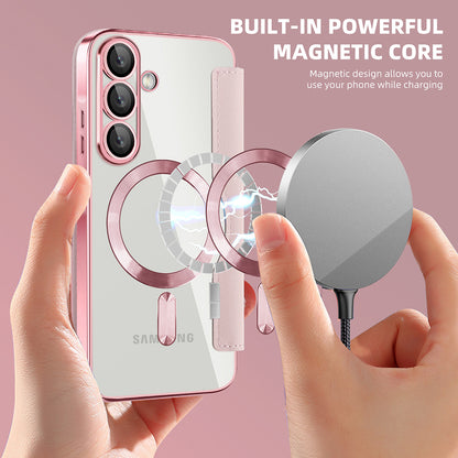 MagSafe-Hülle für Samsung Galaxy A26 A266, Techsuit, SmartMag Book, Rosa