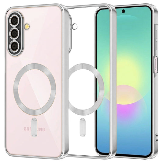 MagSafe-Hülle für Samsung Galaxy A27 5G, Techsuit, Luxury Crystal, Silber