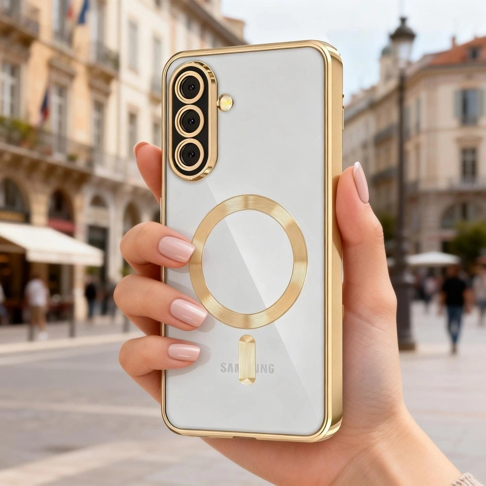 MagSafe-Hülle für Samsung Galaxy A27 5G, Techsuit, Luxury Crystal, Schwarz