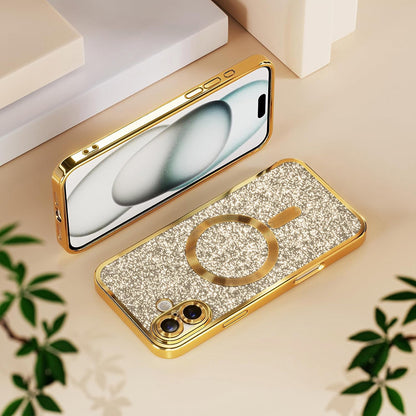 MagSafe-Hülle für Samsung Galaxy A27 5G, Techsuit, Luxury Glitter, Dunkelblau