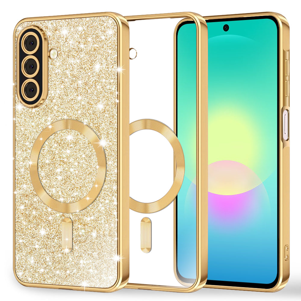 MagSafe-Hülle für Samsung Galaxy A27 5G, Techsuit, Luxury Glitter, Gold