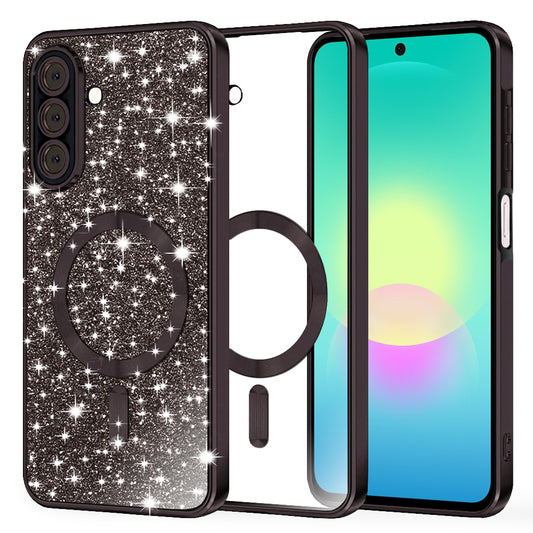 MagSafe-Hülle für Samsung Galaxy A27 5G, Techsuit, Luxury Glitter, Schwarz