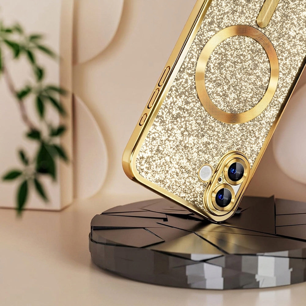 MagSafe-Hülle für Samsung Galaxy A27 5G, Techsuit, Luxury Glitter, Hellgrün