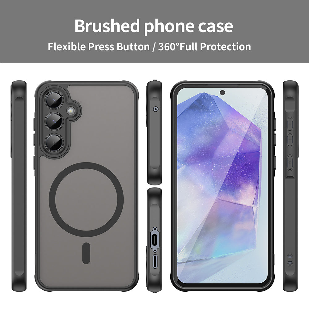MagSafe-Hülle für Samsung Galaxy A35 5G A356, Techsuit, HaloFrost II, Schwarz