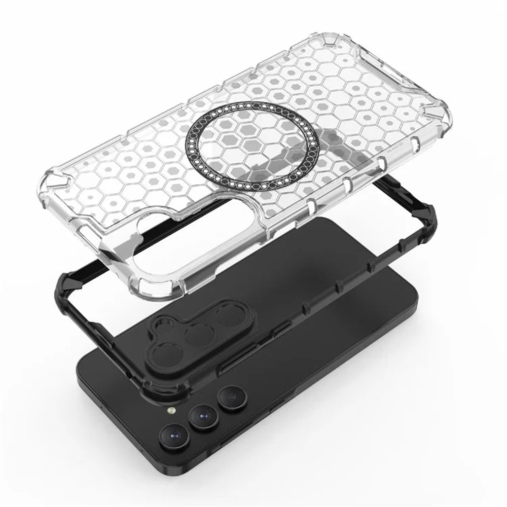 MagSafe Case for Samsung Galaxy A35 5G A356, Techsuit, HoneyComb Shield, White