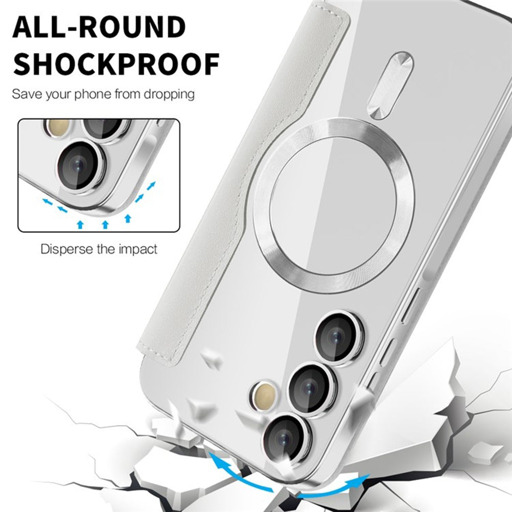 MagSafe-Hülle für Samsung Galaxy A35 5G A356, Techsuit, SmartMag Book, Grau