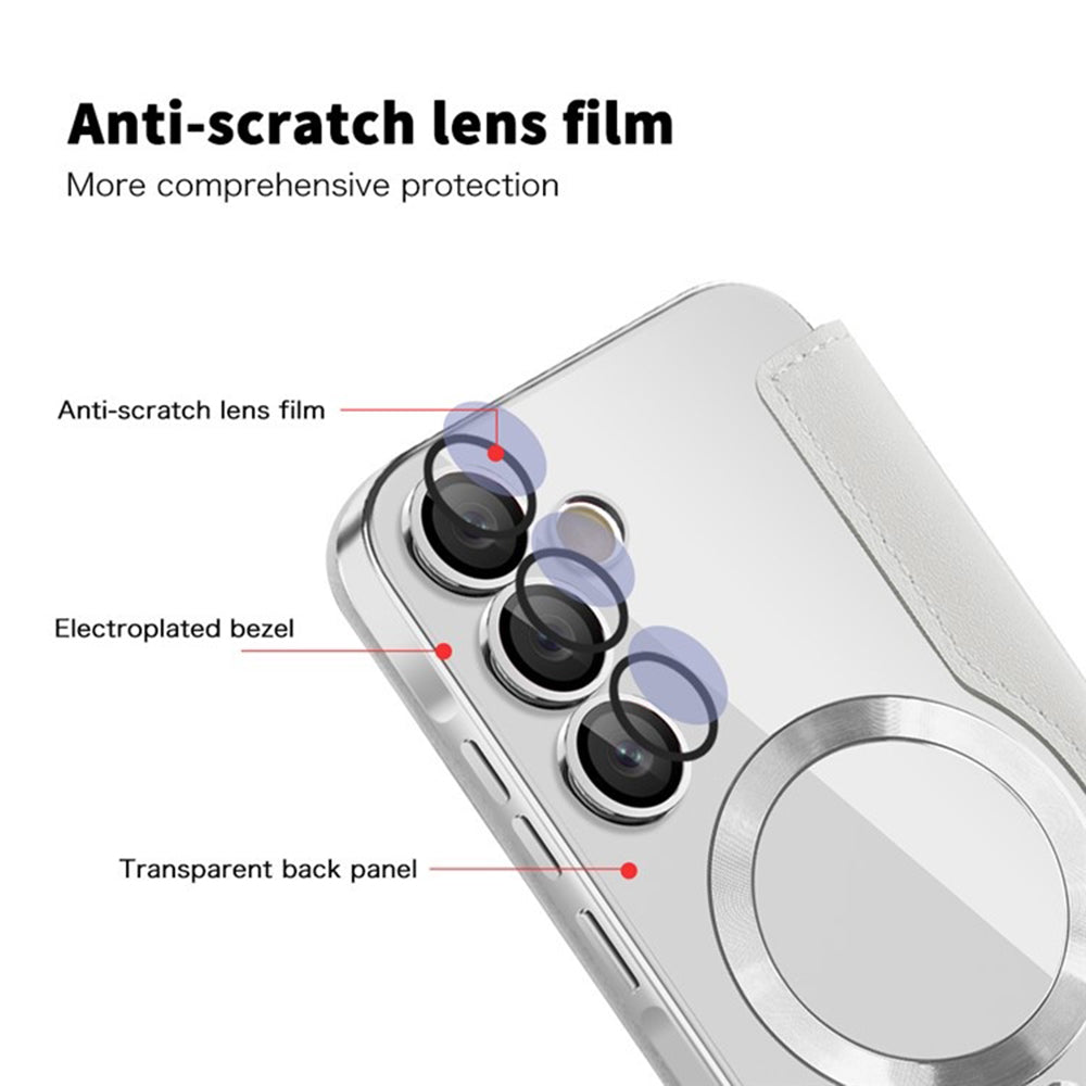 MagSafe-Hülle für Samsung Galaxy A35 5G A356, Techsuit, SmartMag Book, Grau