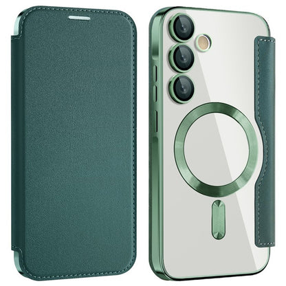 MagSafe-Hülle für Samsung Galaxy A35 5G A356, Techsuit, SmartMag Book, Grün