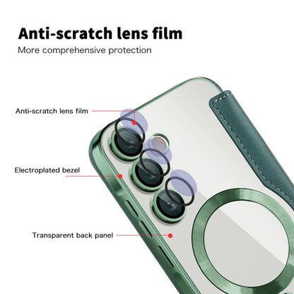 MagSafe-Hülle für Samsung Galaxy A35 5G A356, Techsuit, SmartMag Book, Grün