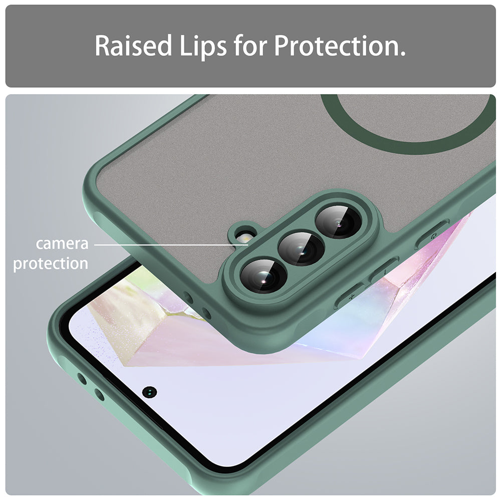 MagSafe-Hülle für Samsung Galaxy A36 A366, Techsuit, HaloFrost II, Grün