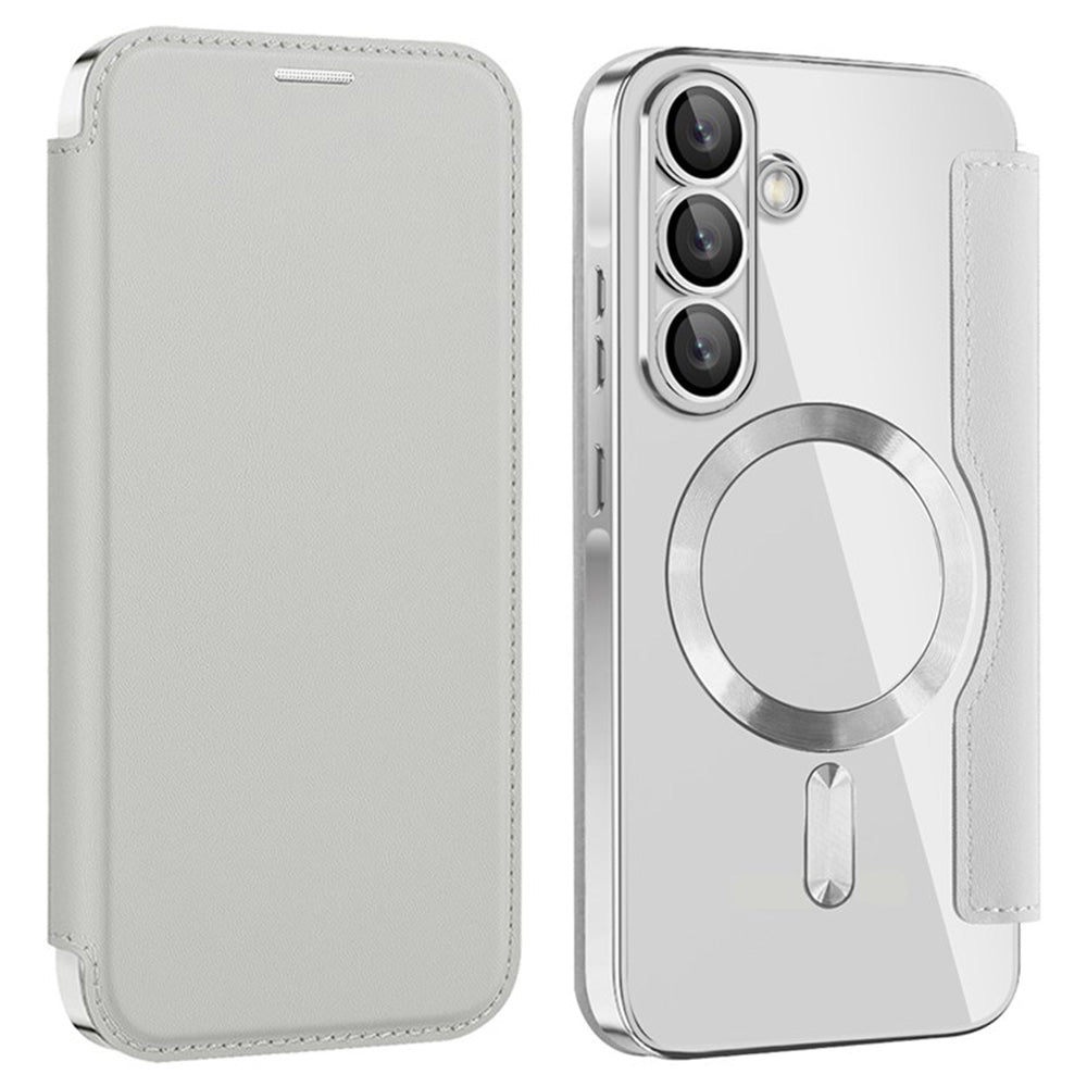 MagSafe-Hülle für Samsung Galaxy A36 A366, Techsuit, SmartMag Book, Grau
