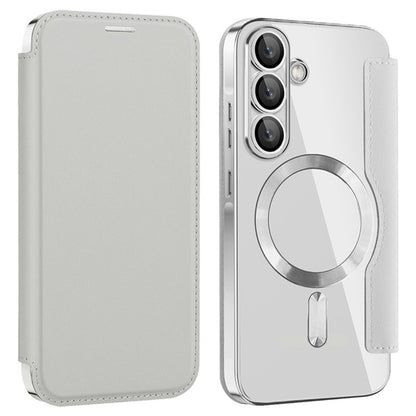 MagSafe-Hülle für Samsung Galaxy A36 A366, Techsuit, SmartMag Book, Grau