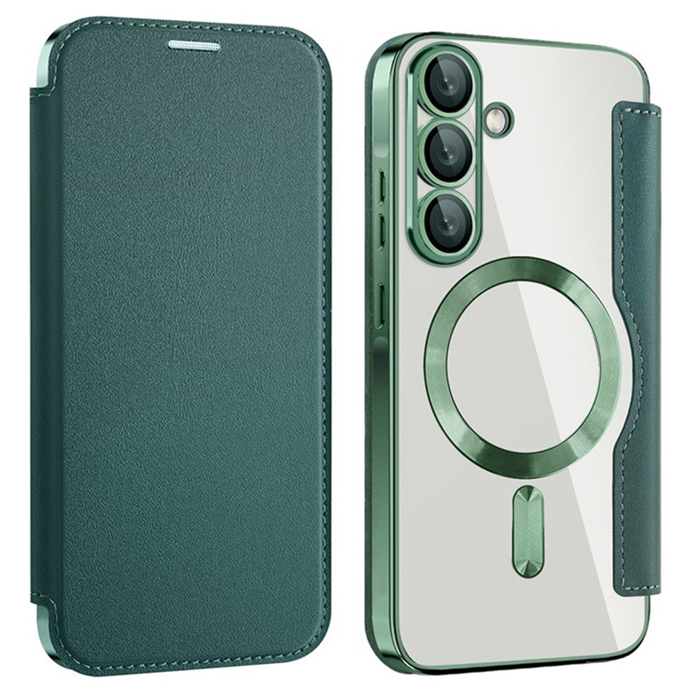MagSafe-Hülle für Samsung Galaxy A36 A366, Techsuit, SmartMag Book, Grün