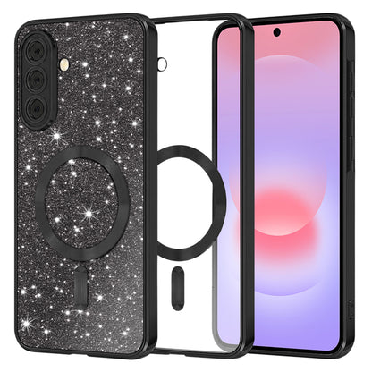 MagSafe-Hülle für Samsung Galaxy A37 5G, Techsuit, Luxury Glitter, Schwarz