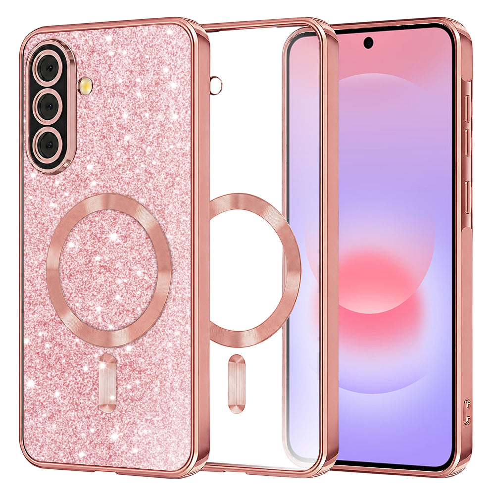 MagSafe-Hülle für Samsung Galaxy A37 5G, Techsuit, Luxury Glitter, Roségold
