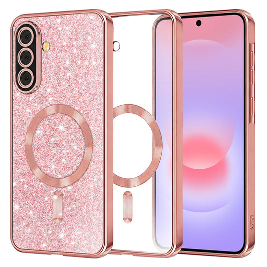 MagSafe-Hülle für Samsung Galaxy A37 5G, Techsuit, Luxury Glitter, Roségold