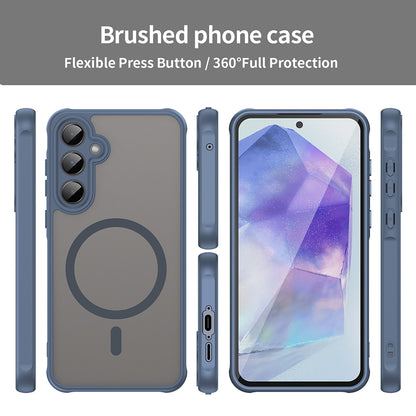 MagSafe-Hülle für Samsung Galaxy A55 5G A556, Techsuit, HaloFrost II, Marineblau