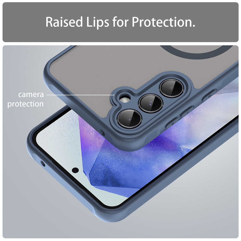 MagSafe-Hülle für Samsung Galaxy A55 5G A556, Techsuit, HaloFrost II, Marineblau