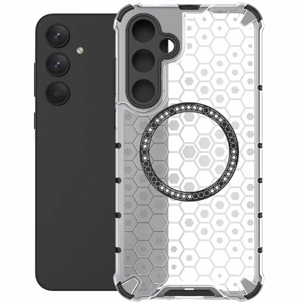MagSafe Case for Samsung Galaxy A55 5G A556, Techsuit, HoneyComb Shield, White
