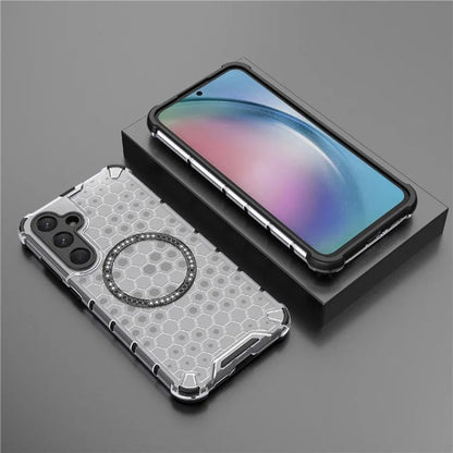 MagSafe Case for Samsung Galaxy A55 5G A556, Techsuit, HoneyComb Shield, White
