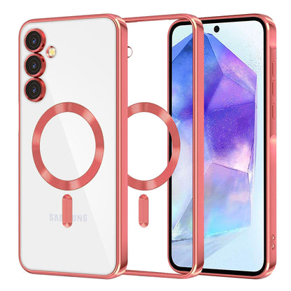 MagSafe Case for Samsung Galaxy A55 5G A556, Techsuit, Luxury Crystal, Red