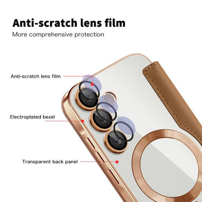 MagSafe Case for Samsung Galaxy A55 5G A556, Techsuit, SmartMag Book, Brown
