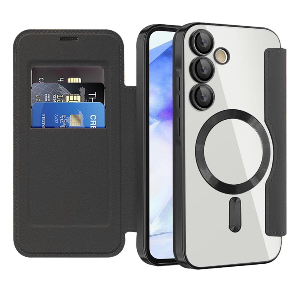 MagSafe Case for Samsung Galaxy A55 5G A556, Techsuit, SmartMag Book, Black