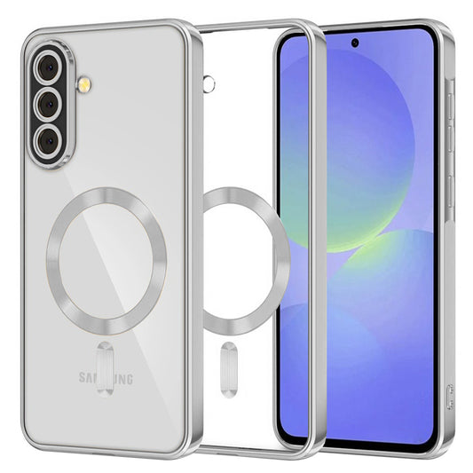 MagSafe-Hülle für Samsung Galaxy A56 A566 / A36 A366, Techsuit, Luxury Crystal, Silber