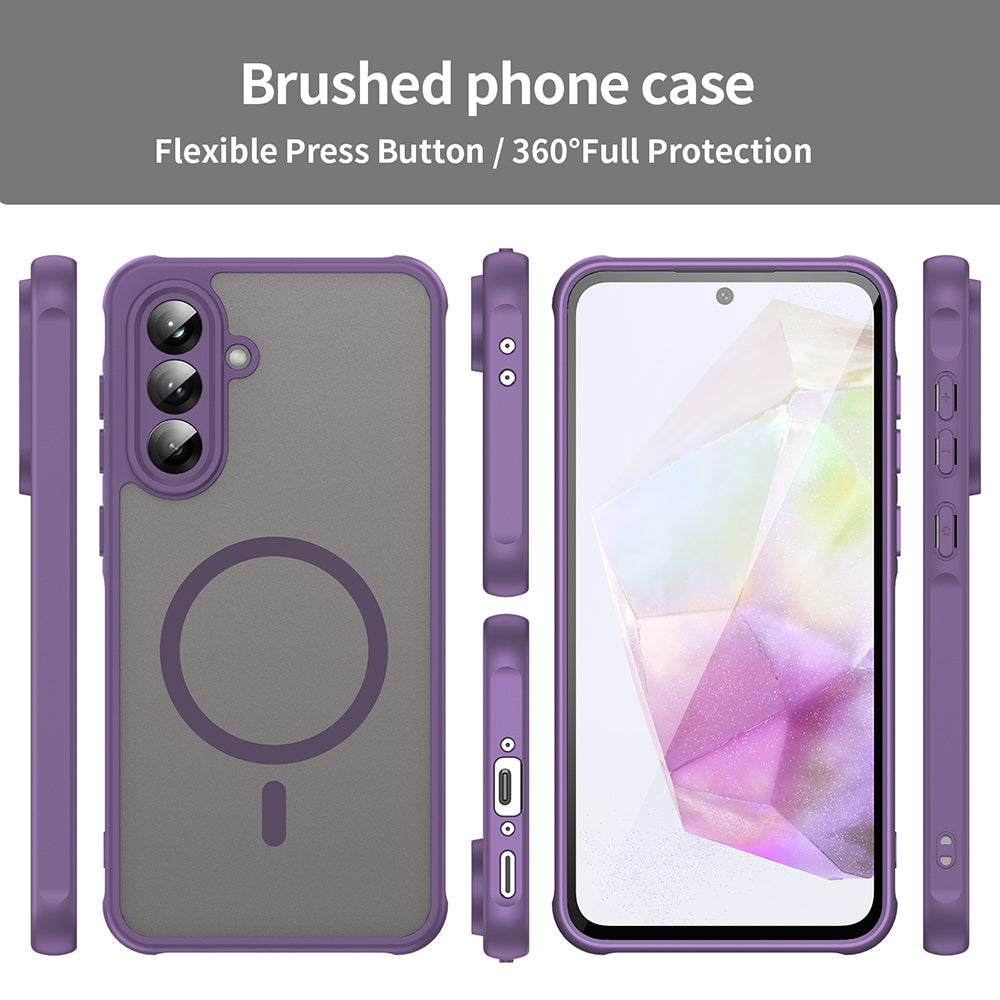 MagSafe Case for Samsung Galaxy A56 A566, Techsuit, HaloFrost II, Purple