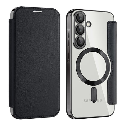 MagSafe-Hülle für Samsung Galaxy A56 A566, Techsuit, SmartMag Book, Schwarz