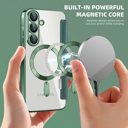 MagSafe-Hülle für Samsung Galaxy A56 A566, Techsuit, SmartMag Book, Grün