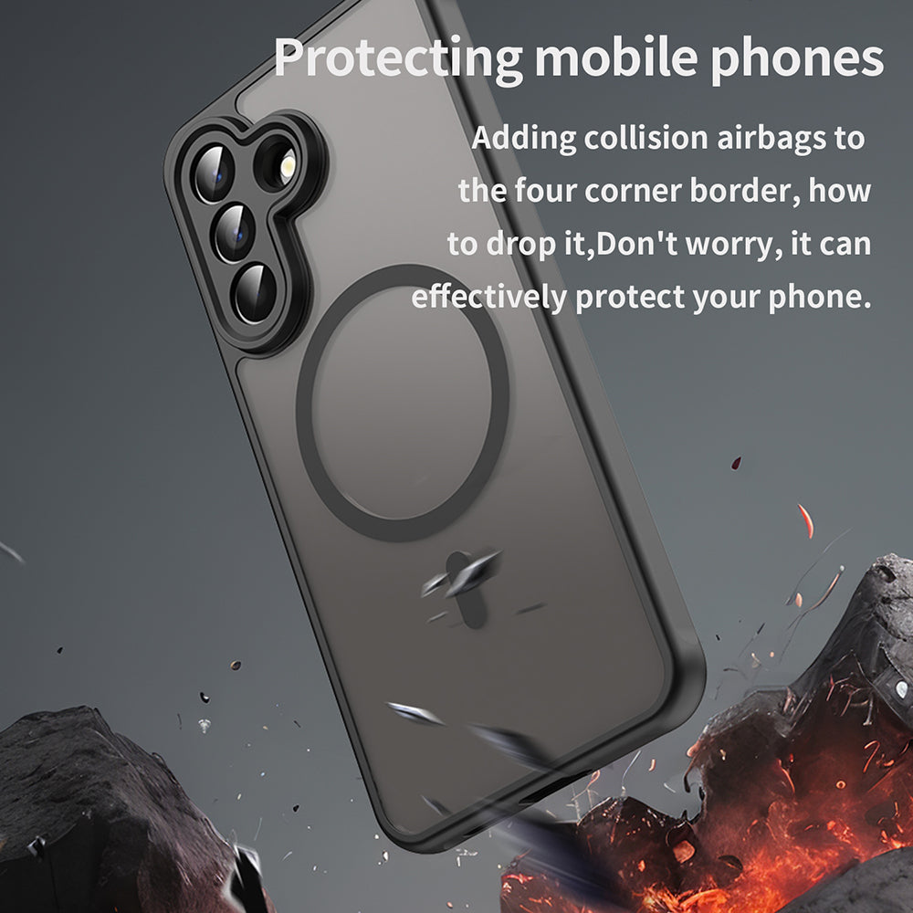 MagSafe Hülle für Samsung Galaxy A57 5G, Techsuit, HaloFrost II, Schwarz