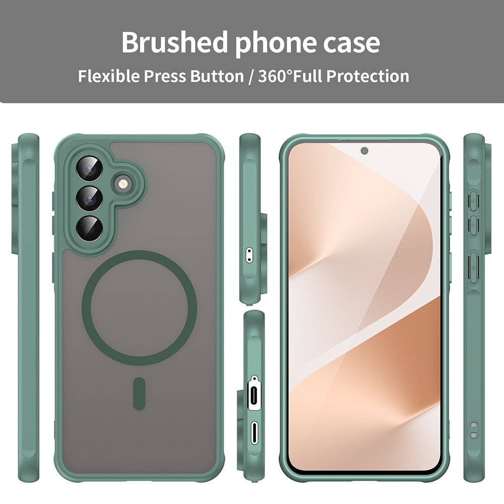 MagSafe Case for Samsung Galaxy A57 5G, Techsuit, HaloFrost II, Green