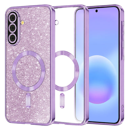 MagSafe-Hülle für Samsung Galaxy A57 5G, Techsuit, Luxury Glitter, Hellviolett